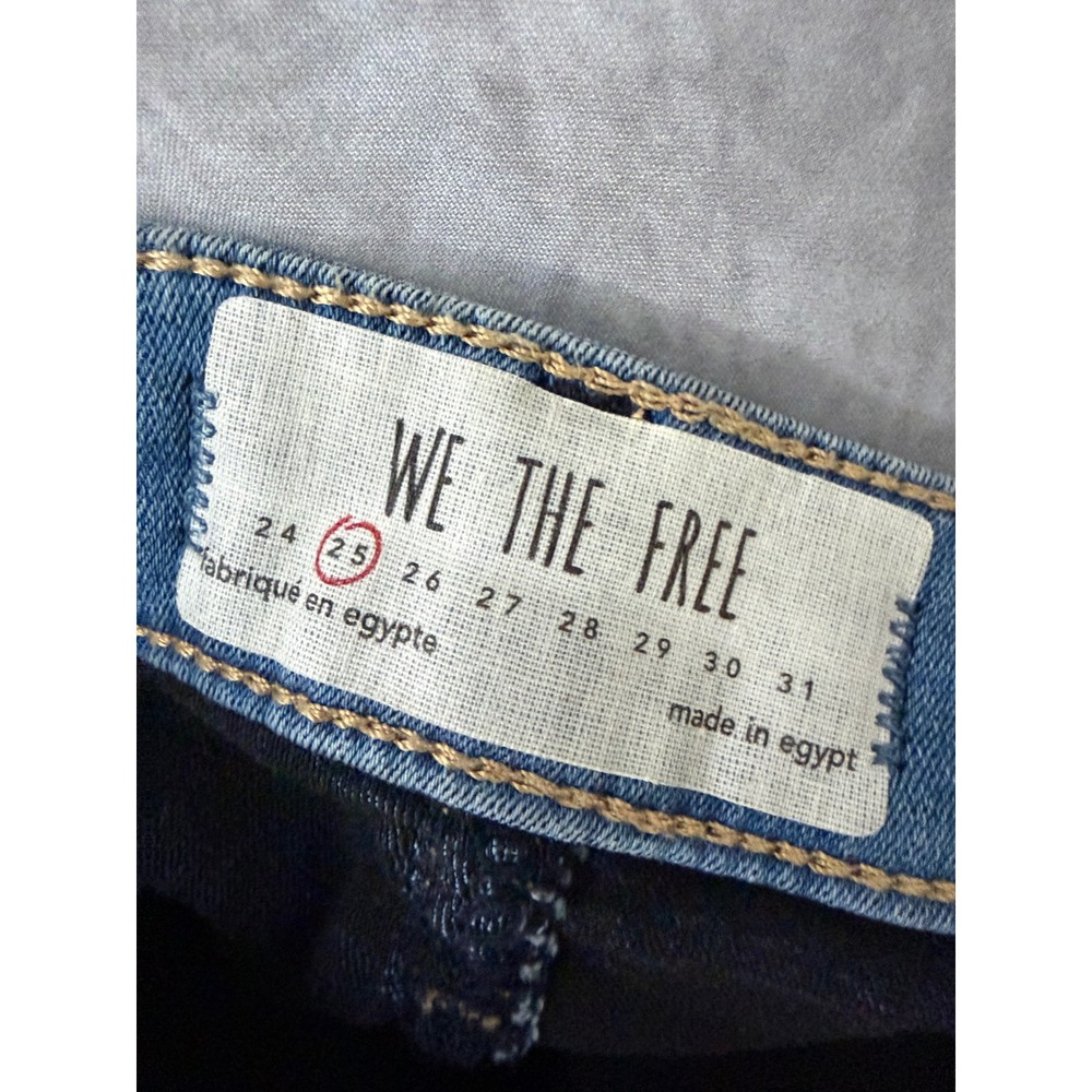 Free People We The Free High Rise Denim Shorts Light Wash Blue Size 25 - Picture 5 of 7